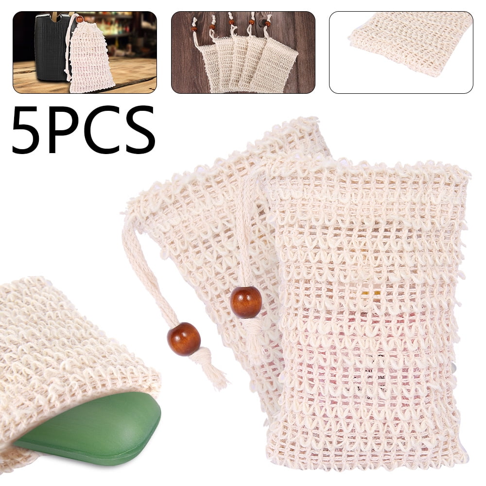 Willstar 5 Pcs Soap Foaming Pouch Saver Bag Net Natural Soap Protective Mesh Exfoliator