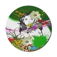 thumbnail image 1 of Floral Mouse Pad for Computers, Woman Behind Tropical Flowers Spirals Hippie Boho Style Grunge Splash Illustration, Round Non-Slip Thick Rubber Modern Mousepad, 8" Round, Multicolor, by Ambesonne, 1 of 2