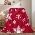 thumbnail image 4 of Comfort Reversible and Plush Flannel Fleece-Winter Christmas Sherpa Throw Fmlxio Red Snowflake Christmas Blanket Red Print Soft Warm Nap Blanket Suitable For Sofa Bed Camping Festival, 4 of 7