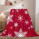 thumbnail image 4 of Manta Navideña con Copos de Nieve Rojos, Suave y Cálida, Ideal para Sofá, Cama, Camping y Festivales., 4 of 7