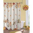 thumbnail image 3 of Fall Shower Curtain White Pumpkins Bathroom Curtains with Hooks, Waterproof Fabric Flowers Autumn Maple Leaves Linen Thanksgiving Bath Shower Curtains Set for Bathroom Bathtubs Decor 72x72 Inch, 3 of 7