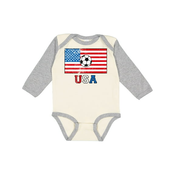Inktastic USA Soccer Boys or Girls Long Sleeve Baby Bodysuit