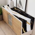thumbnail image 4 of Black Marble Table Runner - 36 Inch Long, Kitchen Dining Table Runner Dresser Scarves, Luxury Gold White Abstract Cracks Artwork Farmhouse Decor for Coffee Tables Wedding Party Banquet, 4 of 8