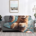 thumbnail image 5 of KLL Floating Cat And Donuts Print Fleece Throw Blanket, Horizontal Fleece Bedding Cute Soft Blankets Comfy Fleece Flannel Plush Home Decor for Couch & Bed -80"x60", 5 of 9