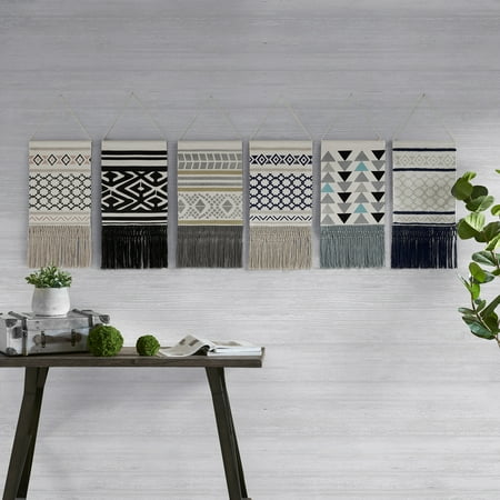 Iv Woven Wall Tapestry - Woven Cotton Tapestry with Tassel Fringe Assorted Collection