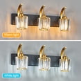 thumbnail image 4 of LMQNINE 3-Light Modern Bathroom Sconce,Vanity Light with Crystal Accents,Over-Mirror,BlackGlod, 4 of 7