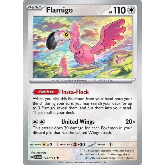 Pokemon Paldea Evolved Uncommon Flamigo #170