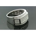 thumbnail image 3 of Silver & Stone Jewels Men Round Cubic Zirconia Classy Statement Pinky Ring 14k White Gold Plated, 3 of 5