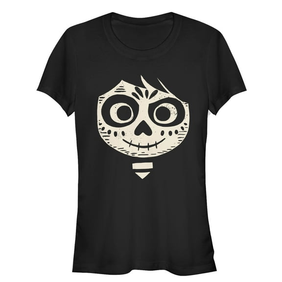Junior's Coco Miguel Skeleton Face Graphic Tee Black X Large