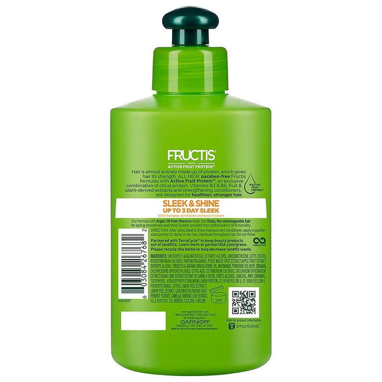 Garnier Fructis Sleek & Shine Intensely Smooth Leave-In Conditioning Cream  - Walmart.com