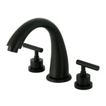 Kingston Brass KS2360CML Manhattan Two-Handle Deck Mount Roman Tub Faucet, Matte Black