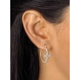thumbnail image 3 of PalmBeach Jewelry White Diamond Accent Two-Tone Cross Hoop Earrings 18k Gold-Plate (1 1/4"), 3 of 4
