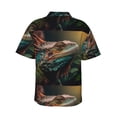 thumbnail image 3 of Daiia Realistic Colorful Chameleon Hawaiian Shirt for Men Gentle Cotton Regular Short Sleeve Casual-3X-Large, 3 of 9