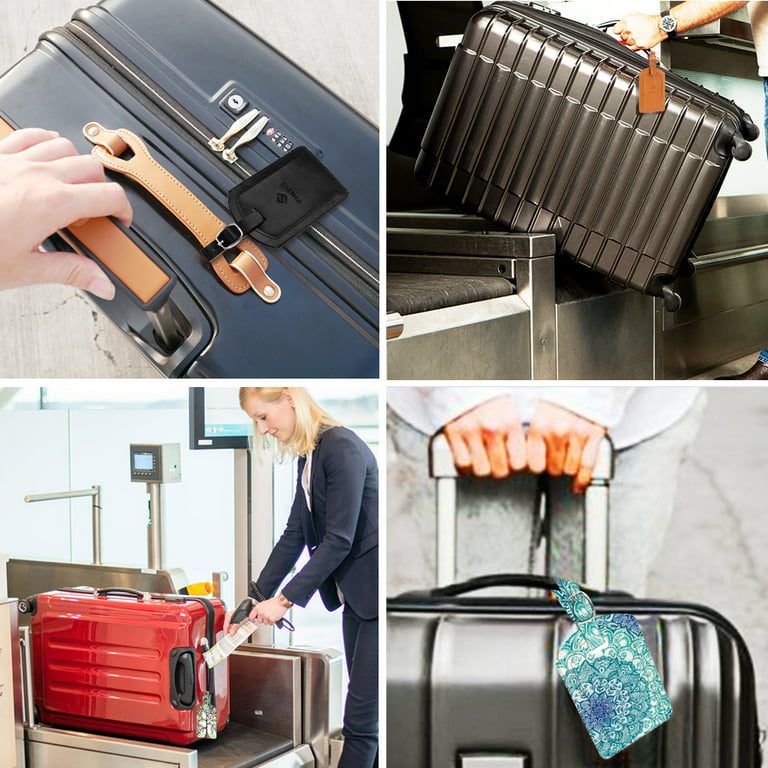Tag Leather Luggage Baggage Suitcase Handbag Name
