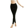 thumbnail image 2 of Jsaierl Fleece Lined Leggings for Women High Waist Thick Warm Tights Thermal Sherpa Pants Petite Gym Yoga Legging, 2 of 5