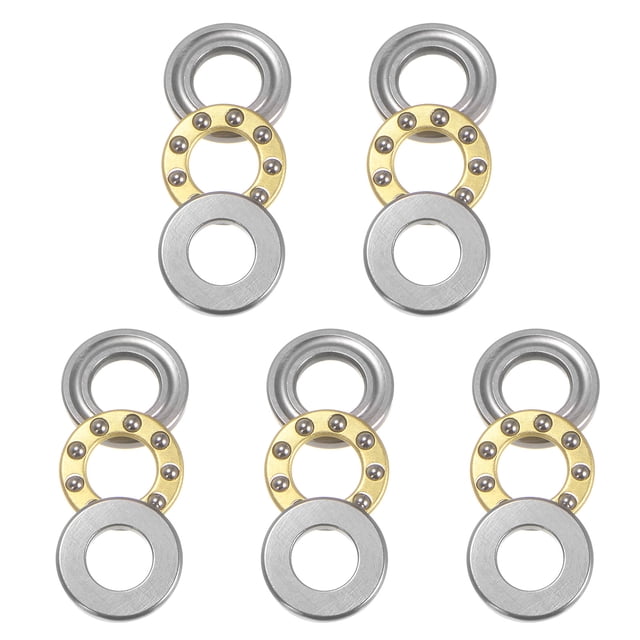 Unique Bargains F5-10M Roulements à Billes Miniatures 5x10x4 mm en Acier Chromé avec Rondelles, Lot de 5