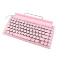 thumbnail image 4 of Typewriter Mechanical Keyboard, 83 Keys 2000mA Capacity Mechanical Keyboard Support 3 Devices FN Master  for Tablet Pink,White, 4 of 7