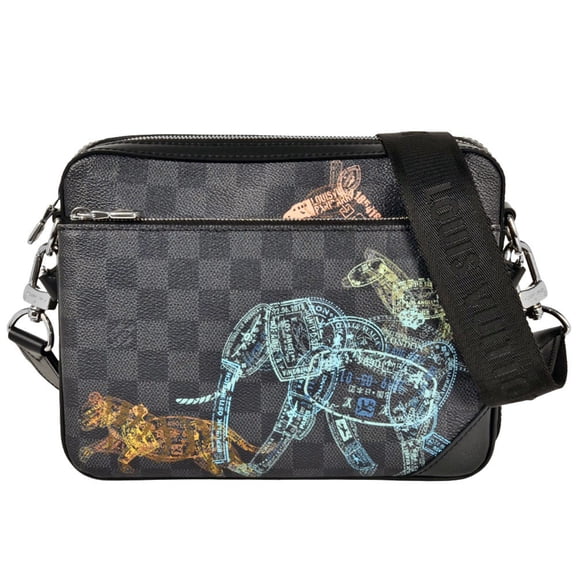 Pre-Owned Louis Vuitton Trio Messenger Shoulder Bag, Damier Graphite N58040, Black,... (Good)