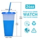 thumbnail image 5 of Paquete de 6 vasos reutilizables con pajita y tapa, botella de agua de 24 oz, taza de viaje para café helado, vasos de plástico que cambian de color para fiestas y cumpleaños., 5 of 8