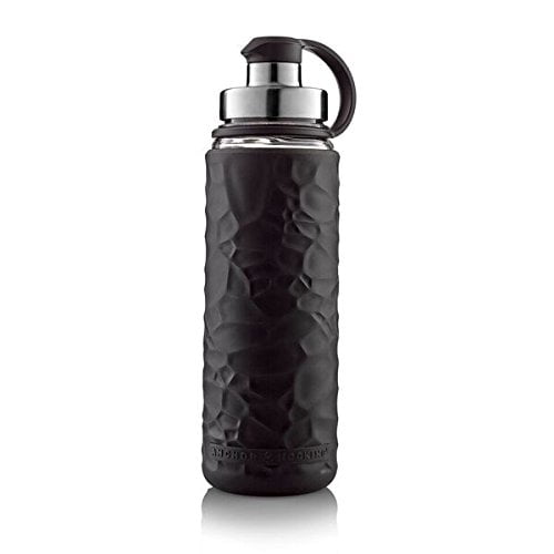 Photo 1 of anchor hocking life durable glass water bottle with silicone sleeve- 19.5 ounces, bpa-free, wide mouth, leak proof design