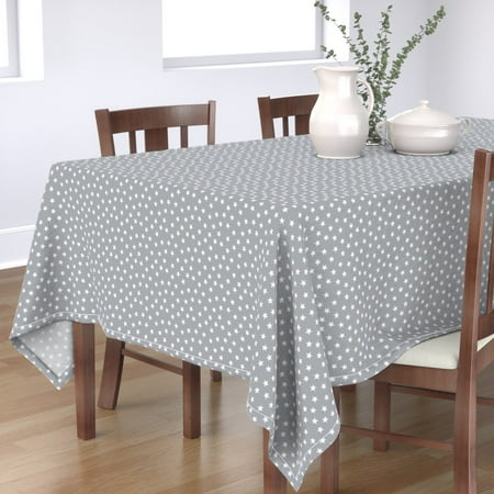 

Cotton Sateen Tablecloth 70 Square - Christmas Stars Night Sky Festive Holiday Gray White Grey Star Cute Best Neutral Print Custom Table Linens by Spoonflower