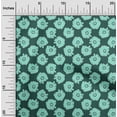 thumbnail image 2 of oneOone Cotton Poplin Dark Teal Green Fabric Asian Floral With Stripes Dress Material Fabric Print Fabric By The Yard 42 Inch Wide, 2 of 4