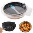 thumbnail image 1 of Air Fryer Paper Liners Set - Non-Stick Parchment Bowl with Silicone Tray and Brush, 1 of 7