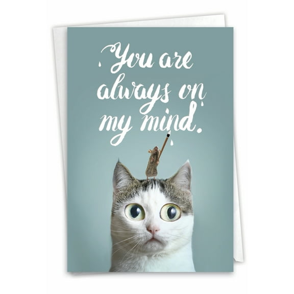 1 Funny Miss You Card with Envelope - Cat-Sent Greetings C6112GMYG