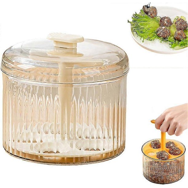 ZHAOCHENG Molde para hacer albóndigas translúcido, molde para hacer albóndigas manual, herramienta para hacer albóndigas de 5 bolas, molde para albóndigas de cocina, herramienta para hacer albóndigas