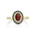 thumbnail image 2 of Gem Stone King Red Garnet 18K Yellow Gold Plated Silver Ring (1.50 Ct Oval 7X5MM, Available in Size 5, 6, 7, 8, 9), 2 of 3