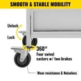 thumbnail image 4 of VEVOR Book Cart Single Sided L-Shaped , Rolling Book Cart with 4 Inch Lockable Wheels, for Home Shelves Office and School Book Truck in White, 4 of 9