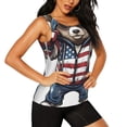thumbnail image 2 of Daiia Patriotic Boxing Bear Art Printed Womens Workout Tops for Women Quick-dry Tank Tops Mesh Yoga Shirts Athletic Running Tank Tops Sleeveless Gym Clothes-, 2 of 7