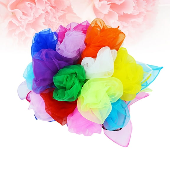 COSMOBETTY 6Pcs Dance Scarves for Kids and Women Imitated Silk Fabric Square Juggling Dance and Traveling Performance