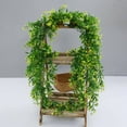 thumbnail image 5 of Haidf 2Pcs Artificial Hanging Plants, Faux Plastic Fern Vine Plants Fake Ivy Vine Greenery Garland with Flower, UV Resistant Realistic Hanging Flowers for Home Porch Spring Decor, 30.7", Green, 5 of 7