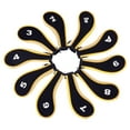 thumbnail image 2 of Almencla 10 Pieces Colorful Golf Iron Headcover Set Golf Club Head Cover Sticky Protector Yellow and Black, 2 of 8