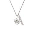 thumbnail image 2 of Delight Jewelry Silvertone Small Celtic Heart Knot Silvertone Fearless Bar Charm Necklace, 23", 2 of 4