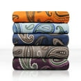 thumbnail image 6 of Superior 4-Count 145 GSM Purple Paisley Cotton Flannel Sheet Set, King, 6 of 6
