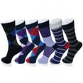 thumbnail image 3 of Alpine Swiss Mens Multi Pack Cotton Dress Socks Mid Calf Argyle Pattern Solids, 3 of 3