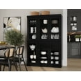 thumbnail image 3 of 100% Solid Wood 48.5" Pantry China Cabinet with Clear Glass Doors, 2-Drawers and Adjustable Shelves, 3 of 6