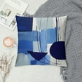 thumbnail image 2 of COMIO Navy Blue and Gray Pillowcovers Modern Minimalist Throw Pillow Covers Royal Blue Boho Abstract Cushion Case Geometric Blue White for Sofa Home Decor Bedroom Living Room Outdoor., 2 of 5