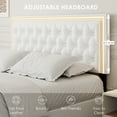 thumbnail image 6 of Homfa Queen LED Bed with 4 Drawers, LED Lights Platform Storage Bed Frame with Upholstered Adjustable Button Tufted Headboard, PU White, 6 of 10
