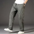 thumbnail image 2 of GuangCheng George Men Casual Loose Fit Cargo Pants Durable Blended Multi Pocket Elastic Waist Comfortable Outdoor Work Trousers,Size:M, 2 of 2