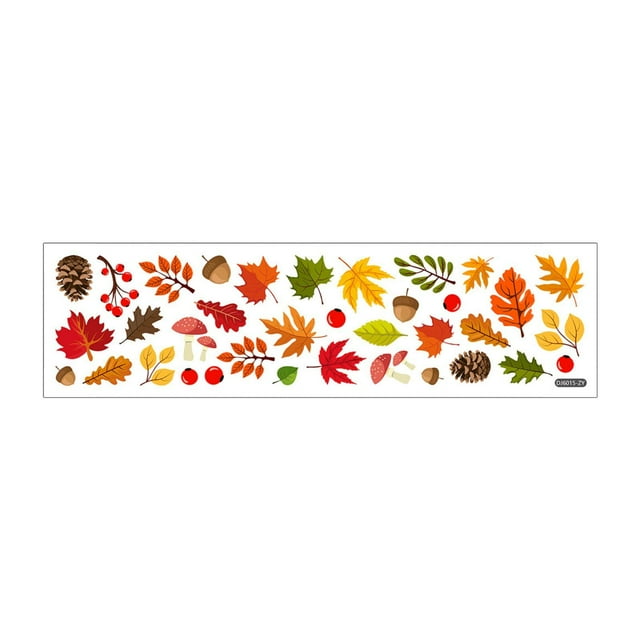 Pegatinas de pared de frutas y hojas, murales, póster de pared transparente, pegatinas de pared de frutas para ventana, sala de juegos, habitación de