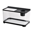 thumbnail image 1 of koolsoo Betta Tank Mini Tank 34x21x20 cm Transparent Amphibian Feeding Box Bowl Reptile Terrarium for Turtle Frog Black, 1 of 9