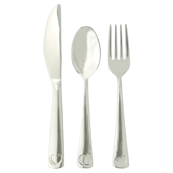 Parent's Choice Stainless Steel Toddler Flatware, 12  Months, Silver, 3 Pieces