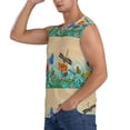 thumbnail image 3 of Bingfone Colorful Plants And Insects Pattern Men's Tank Tops Workout Sleeveless Tee Shirts Running Beach Tanks for Men-X-Large, 3 of 7