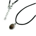 thumbnail image 2 of Red-Tailed Hawk Raptor Portrait Antiqued Oval Charm Pendant with Black Satin Cord, 2 of 4