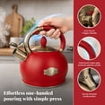 thumbnail image 5 of SUSLAS 2.64 qt Stainless Steel Whistling Tea Kettle for Stovetop, Red Vintage Tea Pot, 5 of 9
