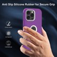 thumbnail image 7 of Hotpom for iPhone 14 Pro Max Case with 2 Pack Privacy Screen Protector Shockproof/ Drop Proof Protection Women Men universal Phone Cover, Purple/ White, 7 of 7