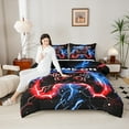 thumbnail image 4 of Castle Fairy Lightning Gamer 3-Piece Full Size Comforter Sets for Boys Girls Women Men,Abstract Gamepads Bedding Comforter Set,Video Game Lightweight Bedding Sets,Breathable Home Decor, 4 of 8